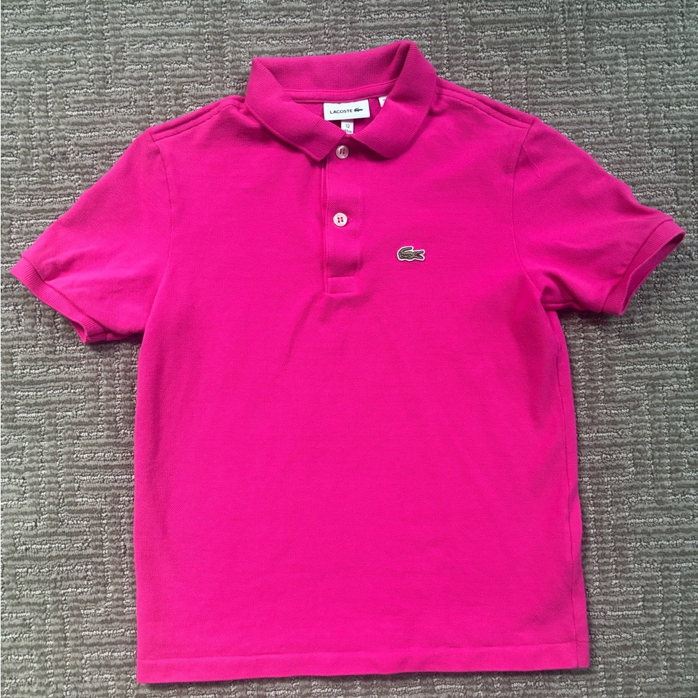 Lacoste Kids Hot Pink Polo Shirt